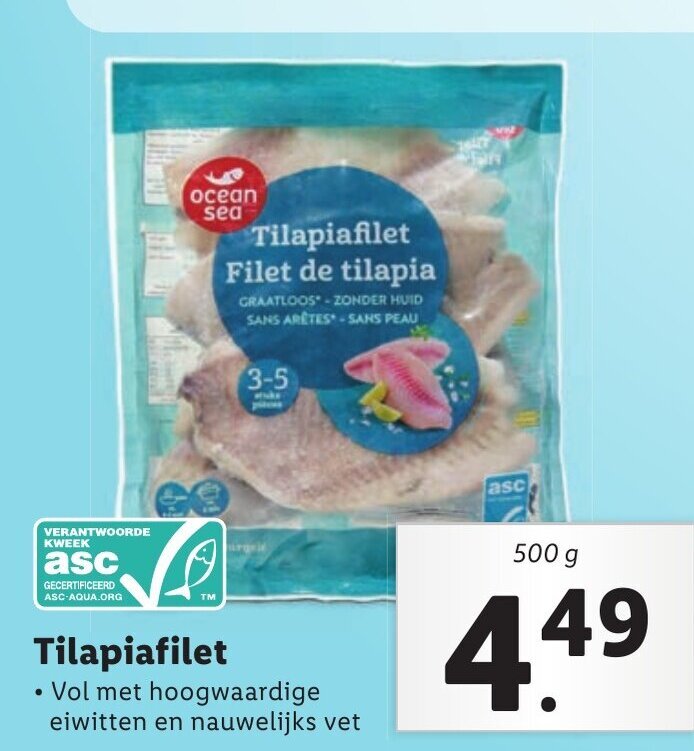 Tilapiafilet 500g aanbieding bij Lidl
