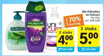 Albert Heijn Alle Palmolive en Unicura aanbieding