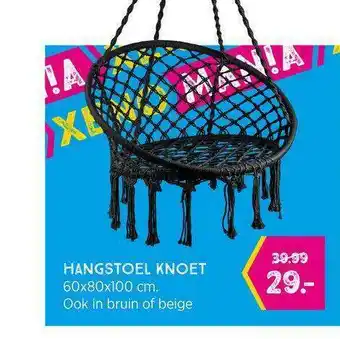 Xenos Hangstoel Knoet 60x80x100 Cm aanbieding