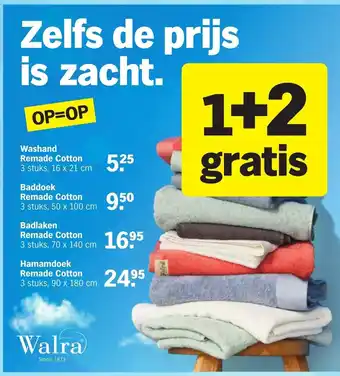 Albert Heijn Walra Z Washand Remade Cotton 3 stuks, 16 x 21 cm elfs de prijs is zacht. aanbieding