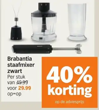 Albert Heijn Brabantia staafmixer zwart aanbieding