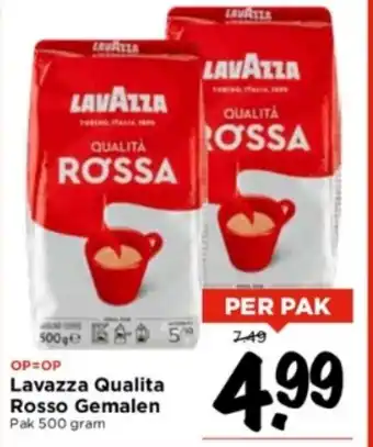 Vomar Voordeelmarkt Lavazza Qualita Rosso Gemalen 500 gram aanbieding