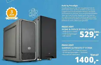 Paradigit Paradigit Home & Office Ryzen 5 3400G Of Paradigit Gaming Ultimate I7 11700K Desktop aanbieding