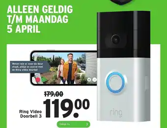 GAMMA Ring Video Doorbell 3 aanbieding