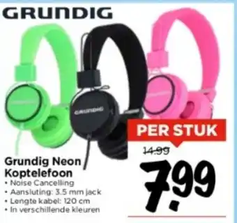 Vomar Voordeelmarkt Grundig Neon Koptelefoon • Noise Cancelling aanbieding