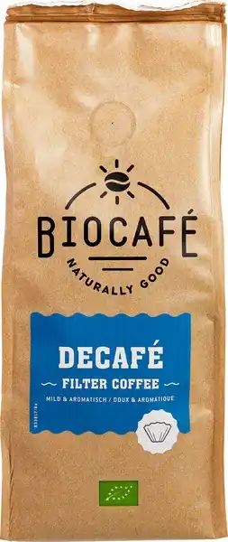 De Online Drogist Biocafé filterkoffie decafé 250gr aanbieding