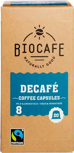 De Online Drogist Biocafé bio cafe koffiecapsules decafé 100gr aanbieding