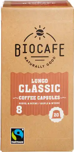 De Online Drogist Biocafé bio cafe koffiecapsules lungo classic 100gr aanbieding