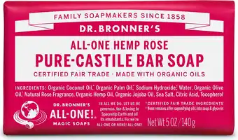 De Online Drogist Dr. bronner zeep roos 140gr aanbieding