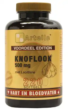 De Online Drogist Artelle knoflook 500mg met lecithine capsules 220sg aanbieding