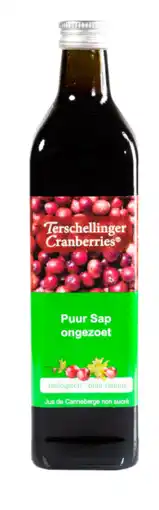 De Online Drogist Terschellinger cranberries cranberrysap eko ongezoet 750ml aanbieding