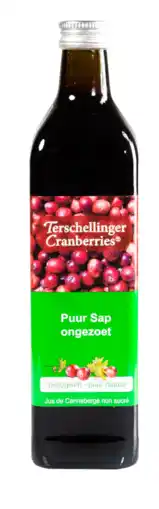 De Online Drogist Terschellinger cranberries cranberrysap eko ongezoet 750ml aanbieding