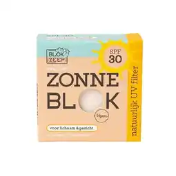 De Online Drogist Blokzeep zonneblok minerale zonnebrand spf 30 60gr aanbieding