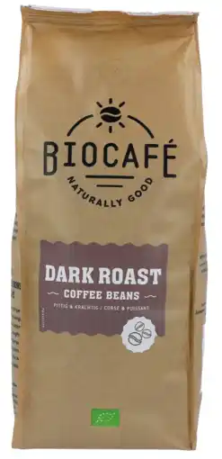 De Online Drogist Biocafé dark roast koffiebonen 500gr aanbieding