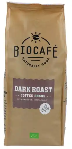 De Online Drogist Biocafé dark roast koffiebonen 500gr aanbieding