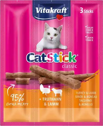 Intratuin Vitakraft kattensnack cat stick kalkoen en lam 3 stuks aanbieding