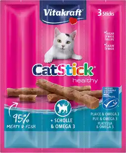 Intratuin Vitakraft kattensnack cat stick schol en omega 3 3 stuks aanbieding
