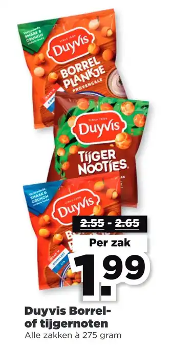 PLUS Duyvis borrel- of tijgernoten aanbieding