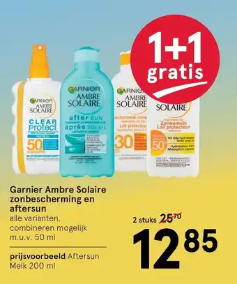 Etos Garnier Ambre Solaire Zonbescherming En Aftersun 50 ml 2 stuks aanbieding