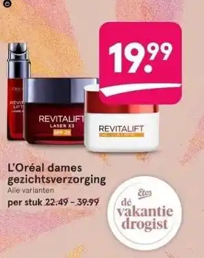 Etos L'oréal dames gezichtsverzorging aanbieding