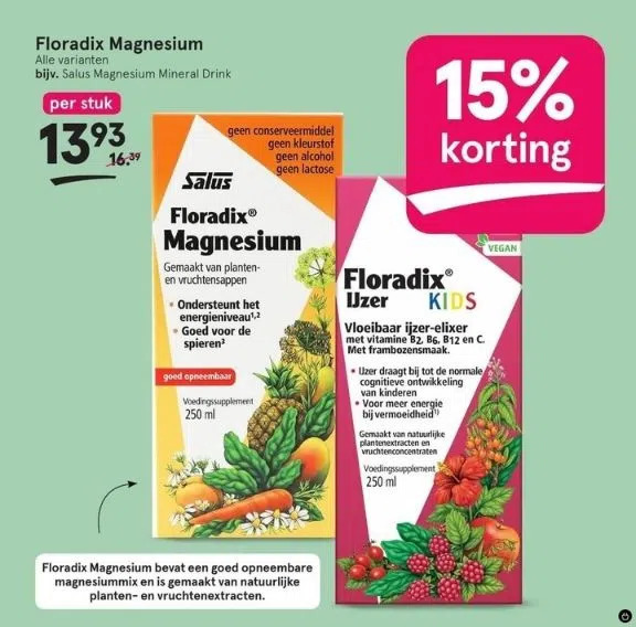Floradix magnesium aanbieding bij Etos