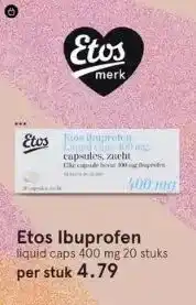 Etos Etos ibuprofen liquid caps 400 mg 20 stuks aanbieding