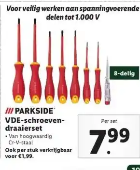 Lidl Iii parkside vde-schroevendraaierset aanbieding