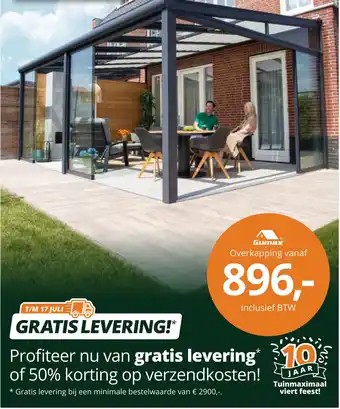 Tuinmaximaal Gumax overkapping aanbieding