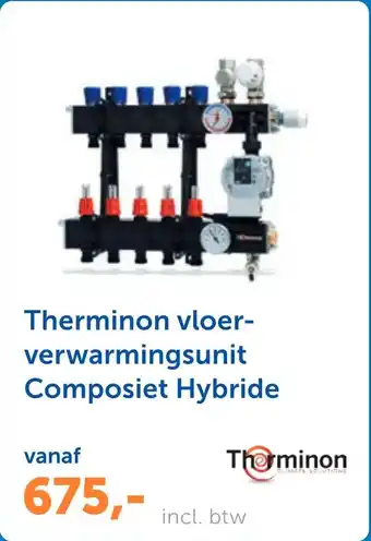 Warmteservice Therminon vloerverwarmingsunit composiet hybride aanbieding