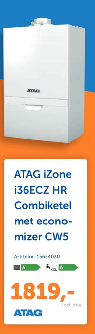 Warmteservice Atag izone i36ecz hr combiketel met economizer cw5 aanbieding