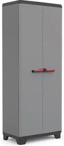Bol.com Keter stilo opbergkast hoog - utility - 3 planken - 39x68x173cm - donkergrijs/zwart aanbieding