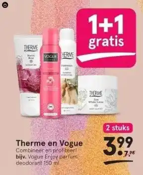 Etos Therme en vogue combineer en profiteer! bijv. vogue enjoy parfum deodorant 150 ml aanbieding