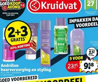 Kruidvat Andrélon haarverzorging en styling aanbieding