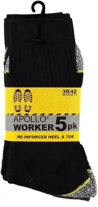 Welkoop Apollo 5-pack - werksokken - zwart aanbieding