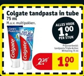 Kruidvat Colgate tandpasta in tube aanbieding