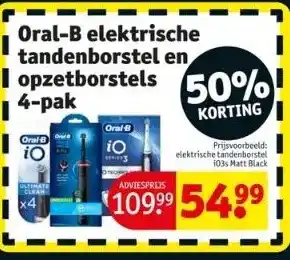 Kruidvat Oral-b elektrische tandenborstel en i opzetborstels 4-pak aanbieding