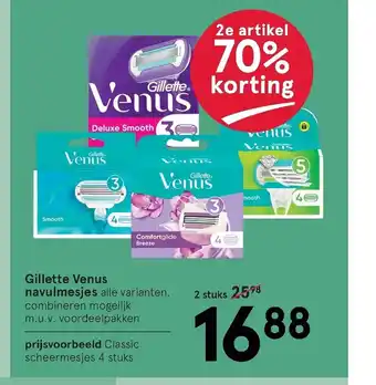 Etos Gillette Venus Navulmesjes 2 stuks aanbieding