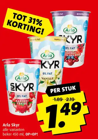 Boni Arla Skyr alle varianten beker 450 ml, aanbieding