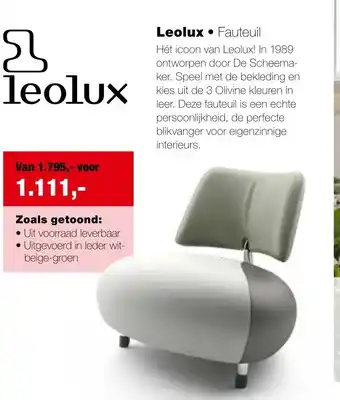 Sijben Leolux fauteuil aanbieding