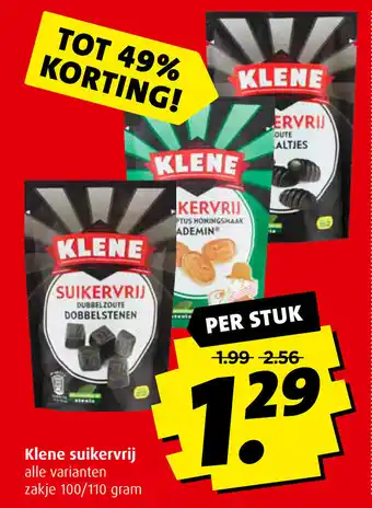 Boni Klene suikervrij alle varianten zakje 100/110 gram aanbieding