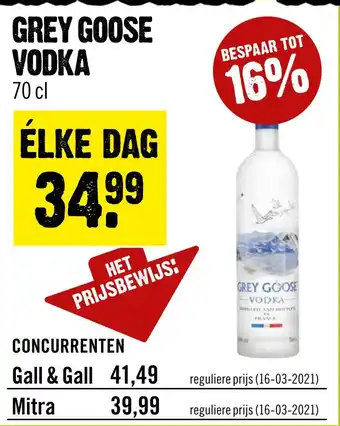 Dirck 3 Grey Goose Vodka 70cl aanbieding