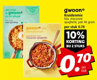 Boni gwoon Kruidenmix bijv. macaroni spaghetti, pak 40 gram aanbieding