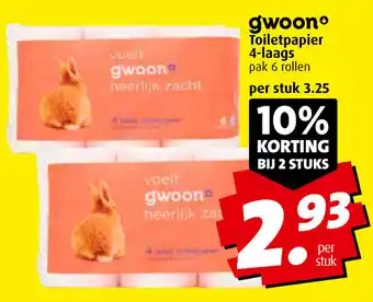 Boni gwoon Toiletpapier 4-laags pak 6 rollen aanbieding