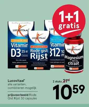 Etos Lucovitaal 2 stuks Prijsvoorbeeld Rode Gist Rijst 30 Capsules aanbieding