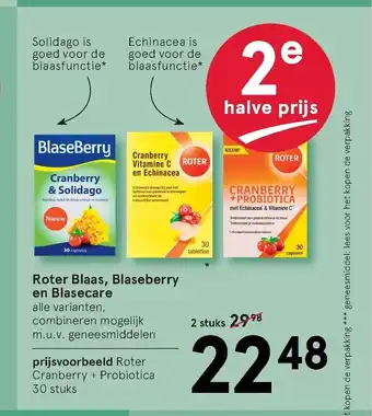 Etos Roter Blaas, Blaseberry en Blasecare 2 stuks Prijsvoorbeeld Roter Cranberry + Probiotica 30 stuks aanbieding