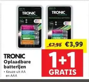 Lidl Tronic oplaadbare batterijen . keuze uit aa aanbieding