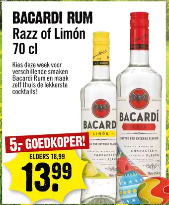 Dirck 3 Bacardi Rum Razz Of Limón 70cl aanbieding