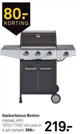 Karwei Gasbarbecue boston metaal, afm. aanbieding