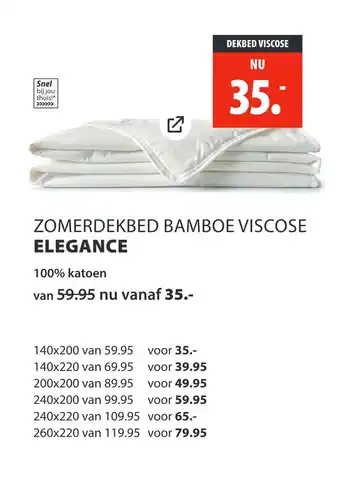 Lion Beddenshop Zomerdekbed bamboe viscose elegance aanbieding