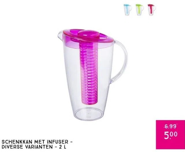 Schenkkan met infuser diverse varianten 2 l aanbieding bij Xenos